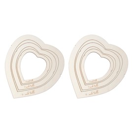 Ieron 3Pcs Different Size Heart Macrame Templates - DIY Crafts Tool for Feather Wall Hangings, 5+7+9inch