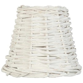 Clayre & Eef 6LAK0256 W Lampshade Wicker White ca. Ø 14 x 12 cm E27