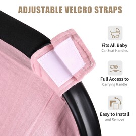 Metplus Muslin Car Seat Cover for Babies - Carseat Stroller Cover Infant Stroller Covers for Boys and Girls, Breathable & Lightweight, Fits Most Strollers & Baby Car Seats