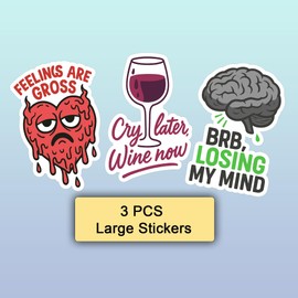 BETANAS 100 Pcs Funny Stickers Pack – Hilarious Quotes, Meme & Humor Vinyl Waterproof Decals for Laptop, Water Bottle, Scrapbook, Hard Hat, Bumper – Gift for Men, Women, Teens