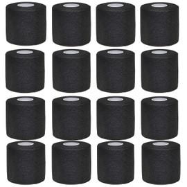 ZiATEC Power Underwrap Foam Underwrap Elastic Bandage in Many Colours, Colour: 16 x Black (16 Rolls)
