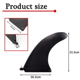 xlwen Removable Surfboard Fin Nylon, SUP Longboard Surfboard Fin, Centre Fin with Screw for Longboards, Surfboard, Inflatable Kayak and SUP Board (Black) (16.5 cm)