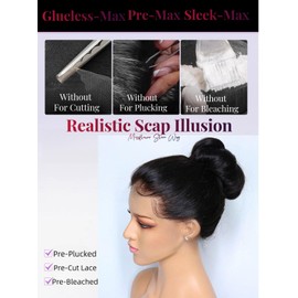 Hidden Strap Snug Fit 360 Skinlike HD Lace Frontal Wigs Human Hair Invisible Strap Pre Plucked Pre Cut Lace 250 Density Straight Lace Front Wig with Drawstring 360 Glueless Wigs Human Hair For Women