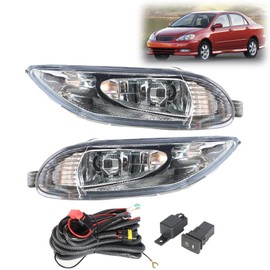 ANTUKO 2-Pack Fogs Light Assembly Fog Lamps with Switch Wiring Kit Replacement for Corolla 2005-2008, Camry 2002-2004, Solara 2002-2003