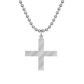GI JEWELRY® Greek Cross for Men and Women with Stainless Steel Beaded Dog Tag Chain and Pendant - Genuine U.S. Military Issue