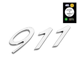 Chrome 911 Logo Letters Rear Bumper Badge Liftgate Emblem Deck Lid Maker Explorador Private Label
