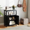 COSTWAY Bathroom Floor Storage Cabinet, Modern Wooden Freestanding Storage Organizer
