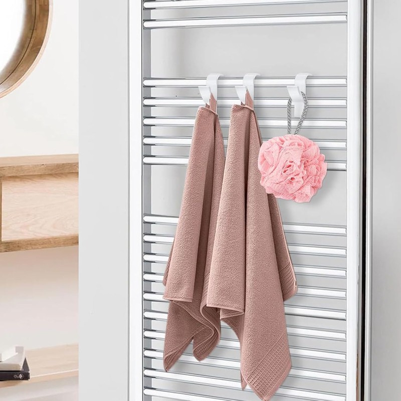 Frypay Radiator Towel Rail, Pack of 8, White, 9.6 x