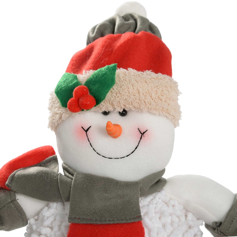 WeRChristmas Sitting Snowman Christmas Decoration - 30 cm, Multi-Colour