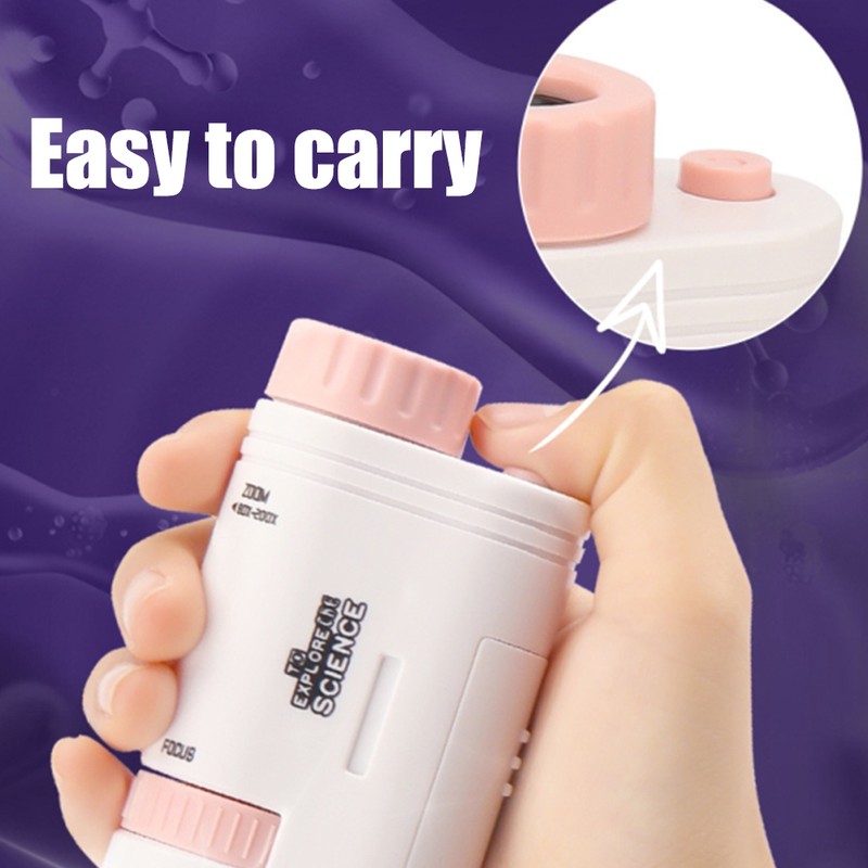 Microscope for Kids Portable Microscope Science Kit with LED Light