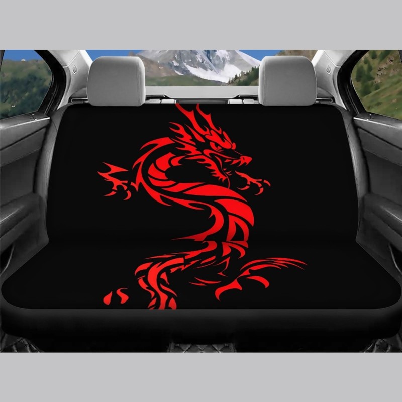 Forchrinse Red Dragon Car Seat Covers,Full Set Soft Front and