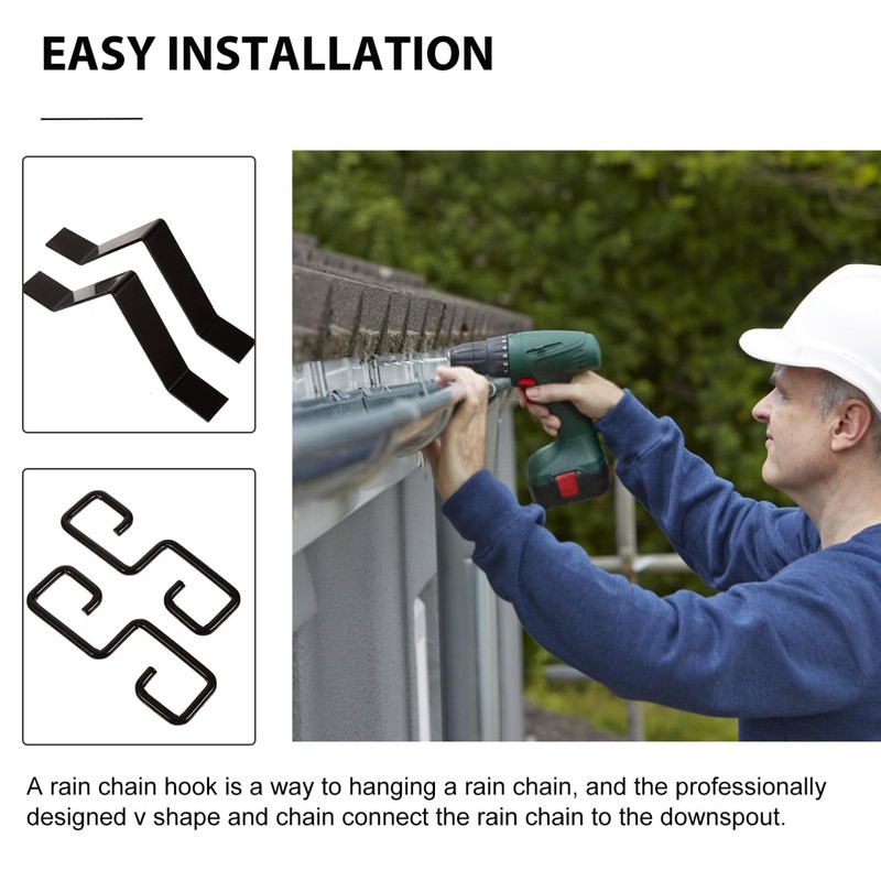 Angoily Pack of 2 rain chain adapter hooks for gutters,
