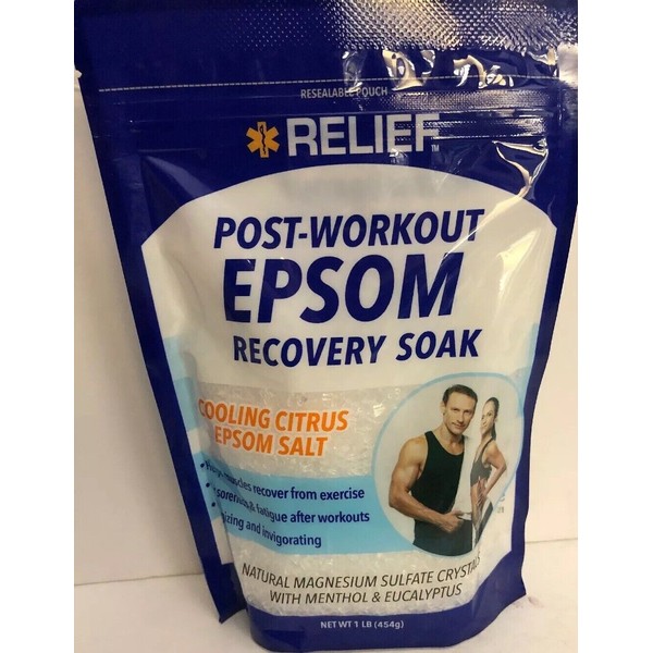 Relief Epsom Salt Post Workout Recovery Citrus Soak 16 oz