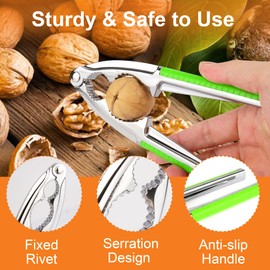 Bougraite Crab Crackers and Tools, 3 Pcs Crab Crackers with Non-slip Handle, Lobster Crackers and Tools, Seafood Tools Set, Nut Cracker Set, Home Restaurant Kitchen Tools, Green