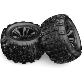 4PCS Original 12mm Hex Hub Wheel Rims & Rubber Tires for 1/16 Off-Road RC Car, 16208, 16209, 16210, H16BM, H16GT, H16H