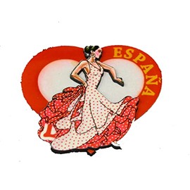 (6 x 7 cm) Heart Love, Spain Fridge Magnet, Souvenir Decoration, Home Decoration,