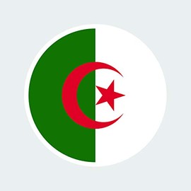 fagraphix Round Algerian Flag Sticker Decal Self Adhesive Algeria DZA DZ 4" Wide