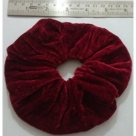 Aadya® Pair of Extra Large (15CM) Velvet Hair SCRUNCHIES Elastic Scrunchy Hair BOBBLES (Marron)