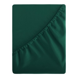 Aisbo Double Fitted Sheet Emerald - Extra Deep Pocket Bed Sheet 16 inch 40 cm - Microfiber Bottom Sheet, 135x190cm