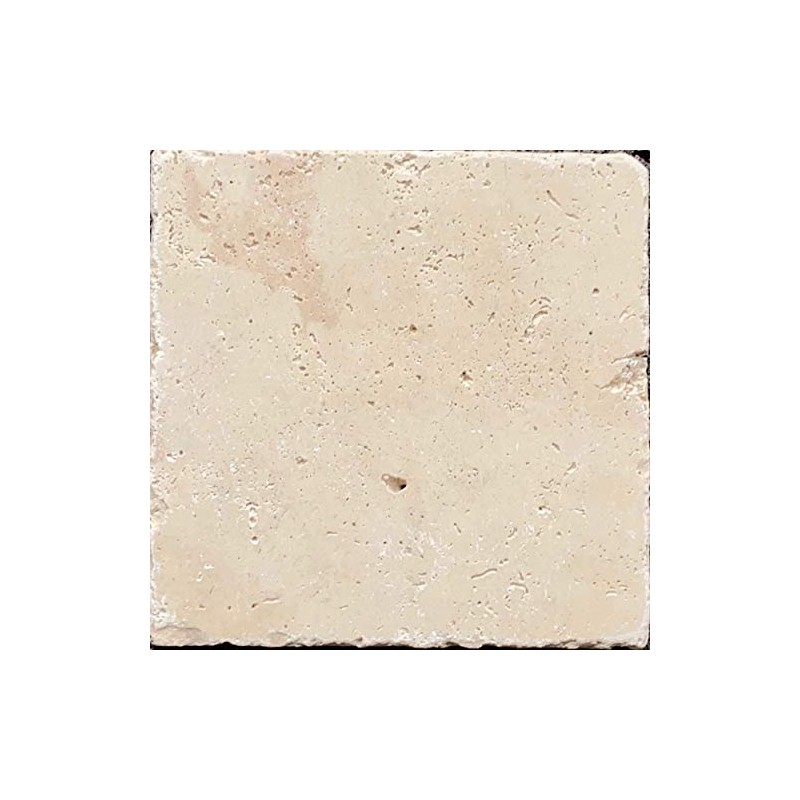 Squarefeet Depot 6" x 6" Tumbled Travertine Tile, Biscuit, 0.25