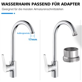 Yvyan Tap Adaptor, Pack of 2, Female Thread M18 to Male Thread M22 Tap Aerator Adapter, Ideal for Aerators and Washbasins (Silver, 18-22)