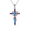 LUHE Cross Necklace for Women Sterling Silver Religious Faith Cross