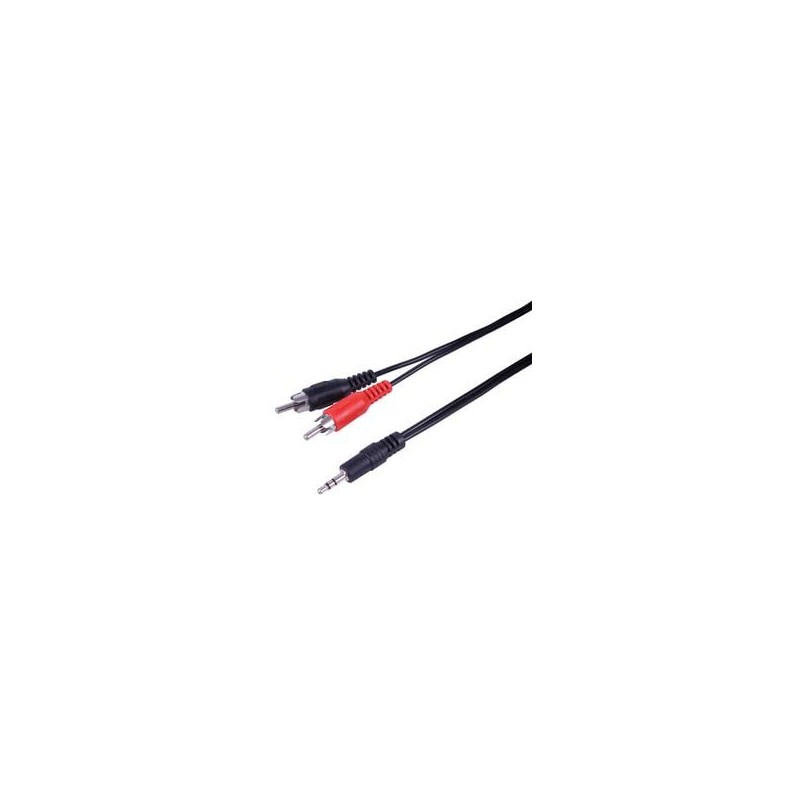 1 x 3,5-mm-ST-Stecker auf 2 x Phono-PLG, 5 m, Audio-