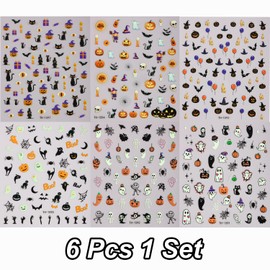Halloween Nail Art Stickers 3D Self-Adhesive Halloween Nail Decorations