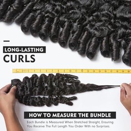 Extensiones de cabello humano rizado birmano de 30 cm, 12 A, ondas profundas, 100% sin procesar, tejido rápido, 3C/4A, con extremos rizados en espiral