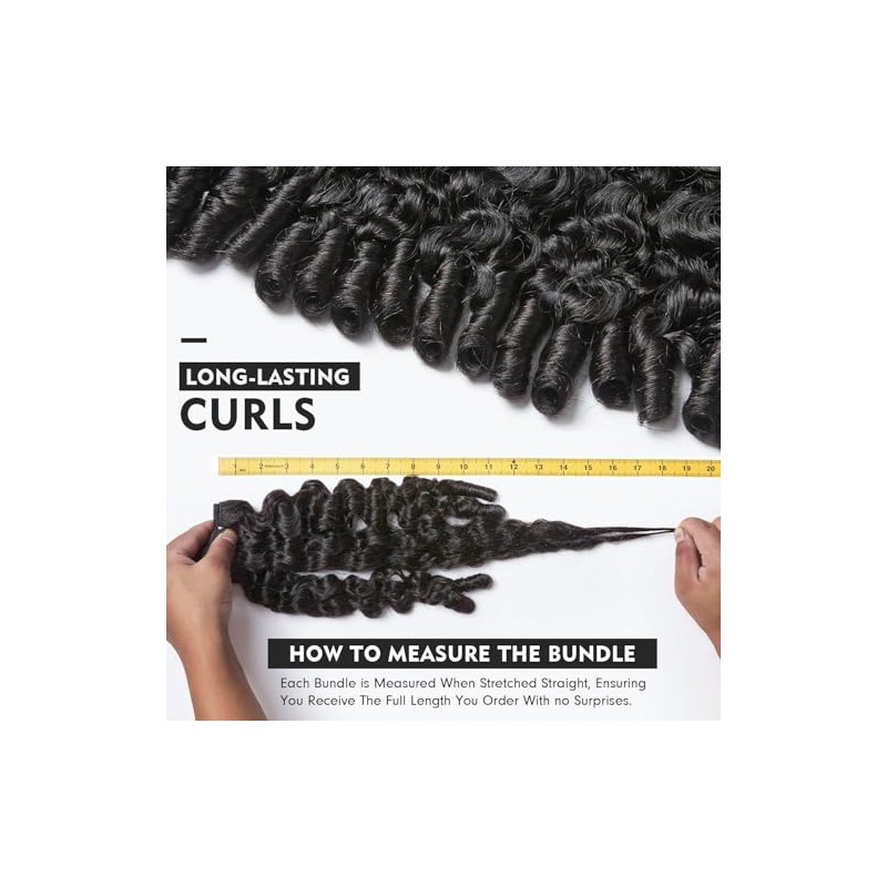 Extensiones de cabello humano rizado birmano de 30 cm, 12