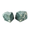 AMOYSTONE 1Pair Green Heavy Bookends for Shelves, Natural Gemstone Crystal