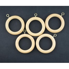 25 PCS Wooden Curtain Rings - Wood Curtain Rings for 1.25" and 1.5'' Inch Drapery Rod - Decorative Drapery Rod Rings, (Inner Dia 1.75" and Outer Dia 2.5")