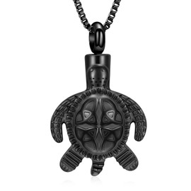 AIWENXI Sea Turtle Cremation Urn Necklace for Ashes Stainless Steel turtle Jewelry Human/Pet Ashes Necklaces Pendant keepsake Memorial Locket for Women Men Gifts