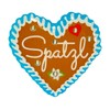 LED Badge Pin "Spatzl" in Gingerbread Heart Design for Weddings