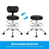 SUPERJARE Drafting Chair with Back, Adjustable Foot Rest Rolling Stool,