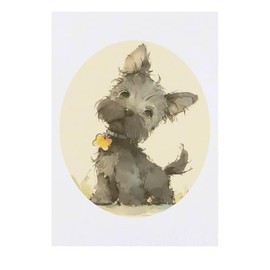 'Cute Scottish Terrier Puppy Standing' Temporary Tattoo - Water Resistant, Skin-Safe, Non-Toxic Transfer (TO00082791)