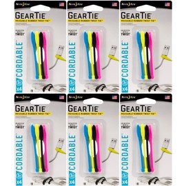 Nite Ize Gear Tie Cordable 3 in. L Assorted Cable Tie 4 pk
