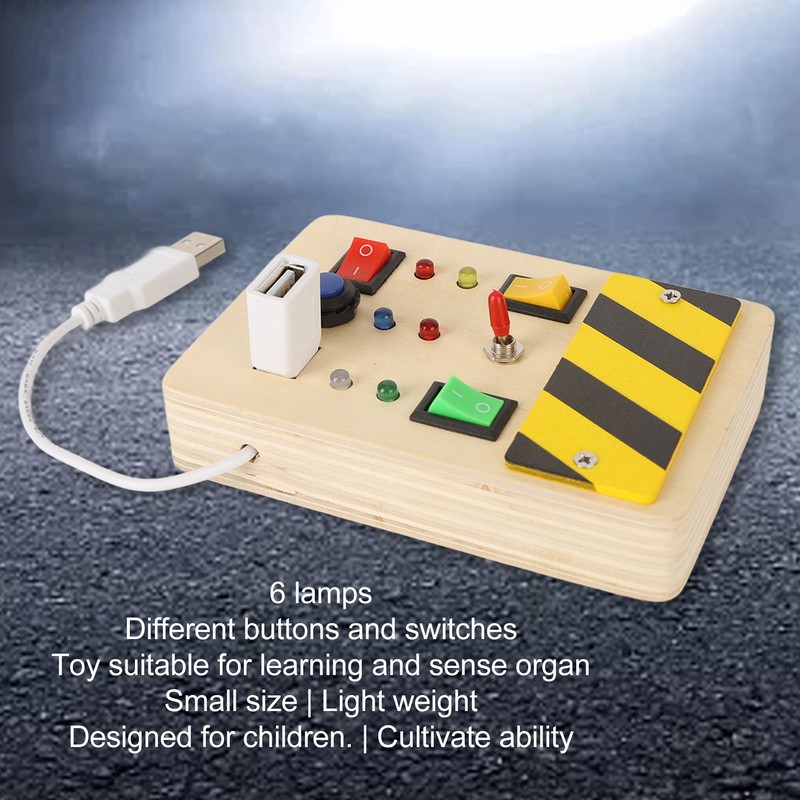 Light Switch Sensory Board Electric Wooden LED Early Education Color