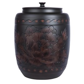 BDKNBHG Ceramics Rice Jar - Ceramic Rice Container Large Food Storage Canister, Dispenser with Airtight Lid Grain Containers Bucket