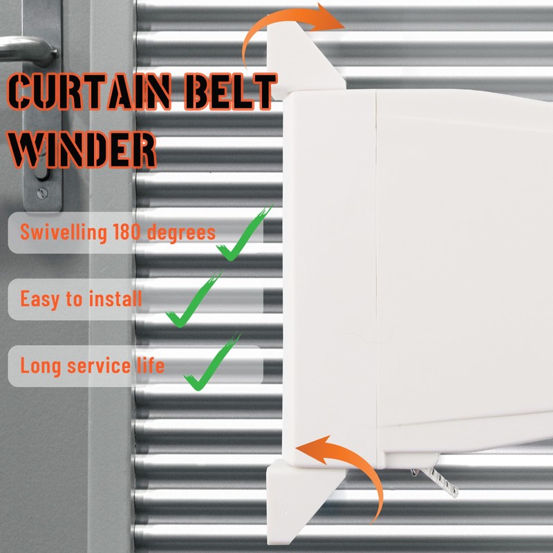 badaren Roller Shutter Belt Winder, Screw-On Winder, 180° Rotation, Roller