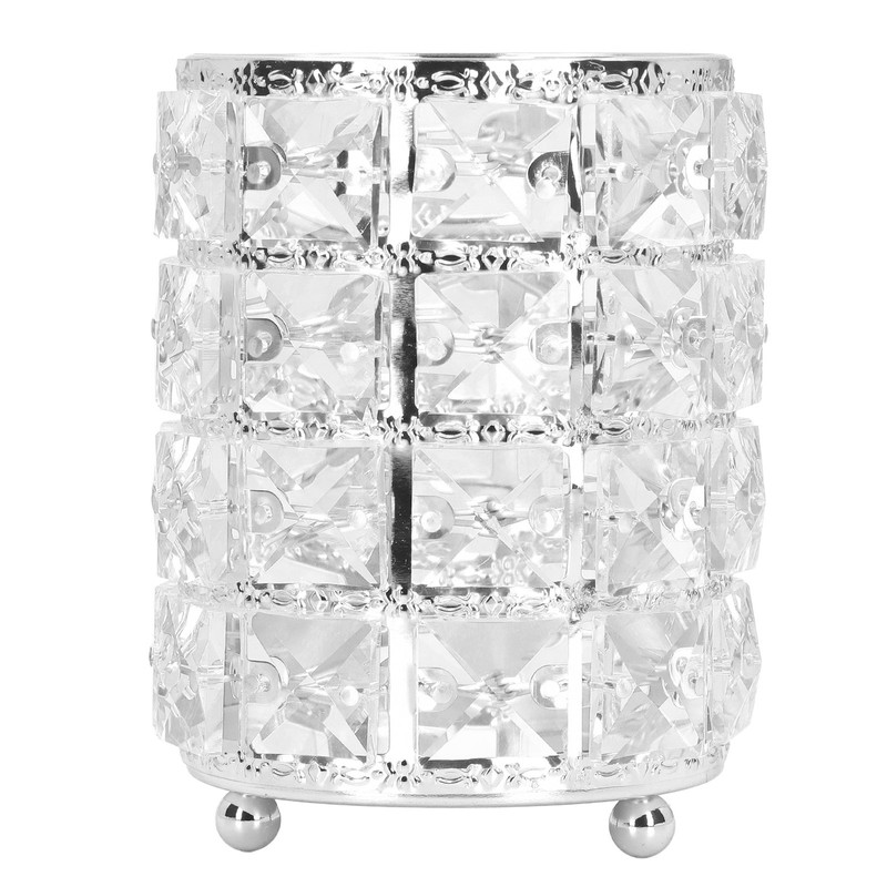 Crystal Makeup Brush Holder European Style Rounded Crystal Glass Cosmetic