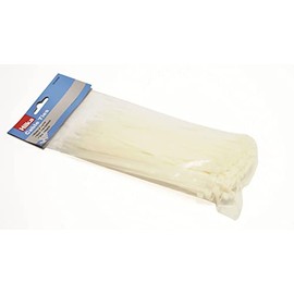 Hilka Tools 79150200 White 100 4.8mm x 200mm Cable Ties