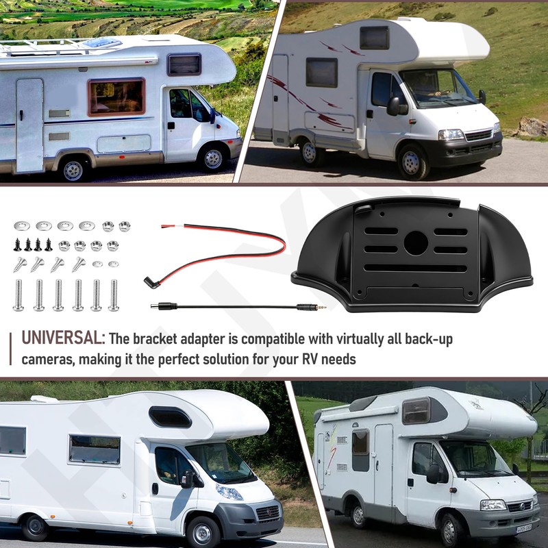 Universal Backup Camera Bracket Adapter & FRCBRKT-BL Mounting Bracket