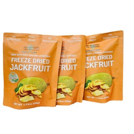 (Pack of 3) NOKKI FARM Freeze Dried Jackfruit Chips | Dried Fruit Snacks | Unsweetened Dried Jackfruit Chips | Gluten Free Healthy Snacks | Vegan, Non GMO | 50g