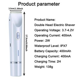 Mother's Day Gift,¬†Electric Bikini Trimmer, 2 in 1 Body & Facial Hair Removal, Dual-head Electric Shaver, Waterproof Rechargeable Hair Trimmer, Hair Removal Device, Electric Shaver Women, Women's Electric Shaver:_Pink_one-size