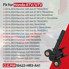 JAVIK 16422-HR3-A41 Fuel Injector Cap Joint Cap for Honda 2014-2024 Rancher 420 TRX420 2015-2023 Pioneer 500 Pioneer 520 2014-2024 Foreman 500 Foreman 520 2015-2024 Rubicon 500 Rubicon 520