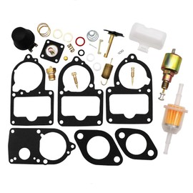 Dokili Carburettor repair kit for VW Solex Brosol Bocar EMPI 28 30 34 PICT-3 with float and 12 V valve solenoid cut off
