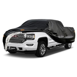 Kayme 7 Layers Heavy Duty Truck Cover Custom Fit GMC Sierra 1500 (2002-2018) Regular Cab LB Long Bed.Truck Car Cover Waterproof All Weather, Full Pickup Cover Outdoor Rain UV Protection.Black
