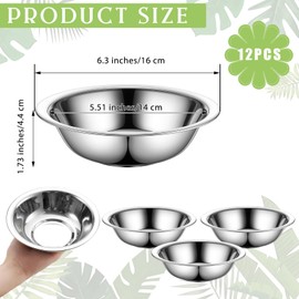 Teenyyou 12 Pcs Stainless Steel Facial Mask Mixing Bowl Set 6.3 Inches Wide Esthetician Supplies Facemask Bowl DIY Skin Care Mixing Tool Kit for Lady Women Home Beauty Salon Use