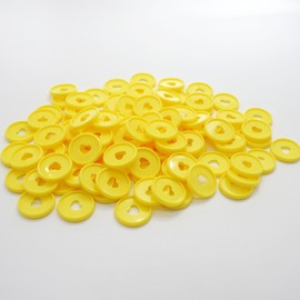 ITSYHPRO 100pcs Expansion Binder Rings Disc Plastic Discbound Discs Planner Discbound Notebook Accessories(Yellow Heart,1.1inch/28mm 100pcs)